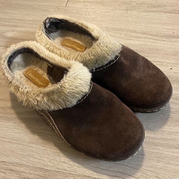 baretraps women's chocolate brown fur lined slip on winter shoes Ellina size 7 - Picture 1 of 6